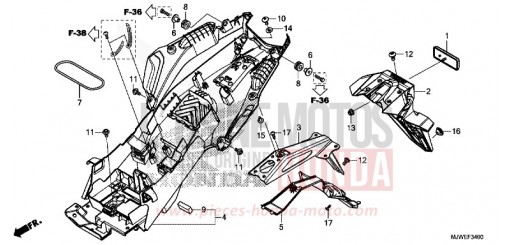 GARDE-BOUE ARRIERE CBR500RAG de 2016